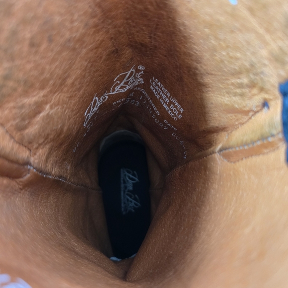 Dan Post Mid Calf Suede Leather Fringe Western Black Boots Size 6 - Picture 15 of 16